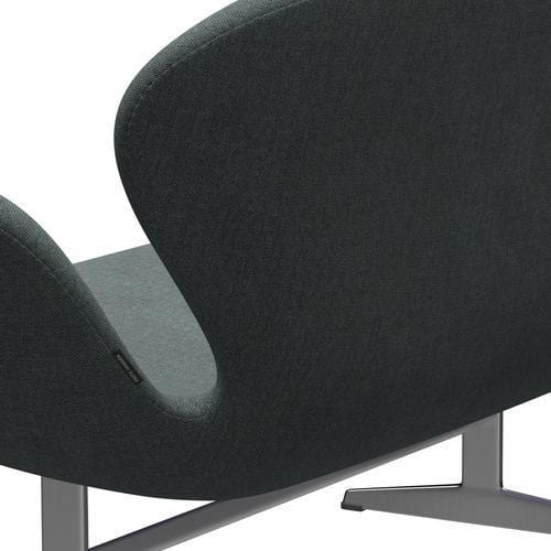 [product_category]-Fritz Hansen Swan Sofa 2 Seater, Satin Brushed Aluminium/Sunniva Steel Grey-Fritz Hansen-3321-SV1079-SPAL-FRI-5