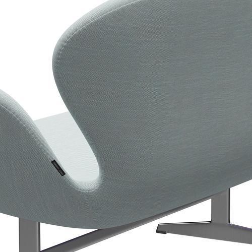 [product_category]-Fritz Hansen Swan Sofa 2 Seater, Satin Brushed Aluminium/Sunniva White/Light Blue-Fritz Hansen-3321-SV723-SPAL-FRI-5