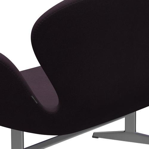 [product_category]-Fritz Hansen Swan Sofa 2 Seater, Satin Brushed Aluminium/Tonus Aubergine-Fritz Hansen-3321-TON684-SPAL-FRI-5