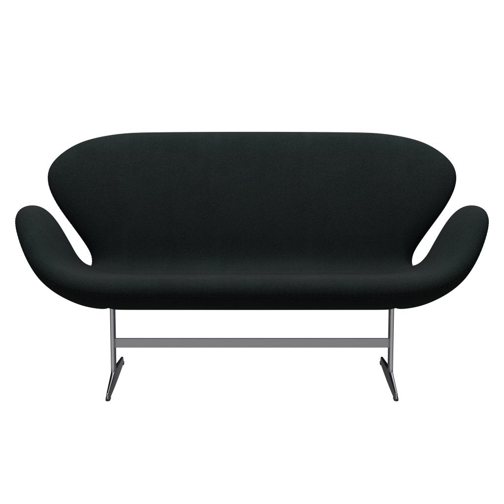 [product_category]-Fritz Hansen Swan Sofa 2 Seater, Satin Brushed Aluminium/Tonus Black-Fritz Hansen-3321-TON128-SPAL-FRI-1