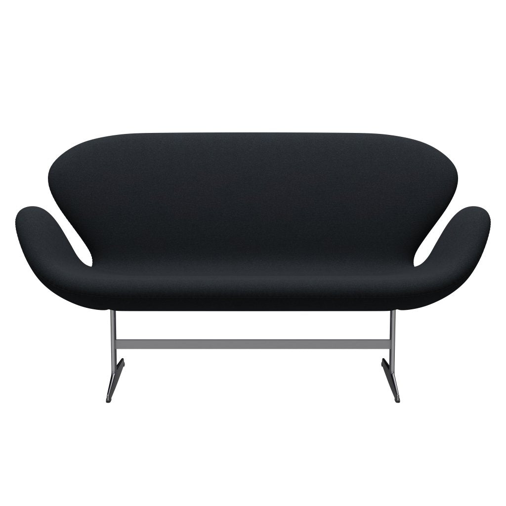 [product_category]-Fritz Hansen Swan Sofa 2 Seater, Satin Brushed Aluminium/Tonus Dark Aubergine-Fritz Hansen-3321-TON690-SPAL-FRI-1