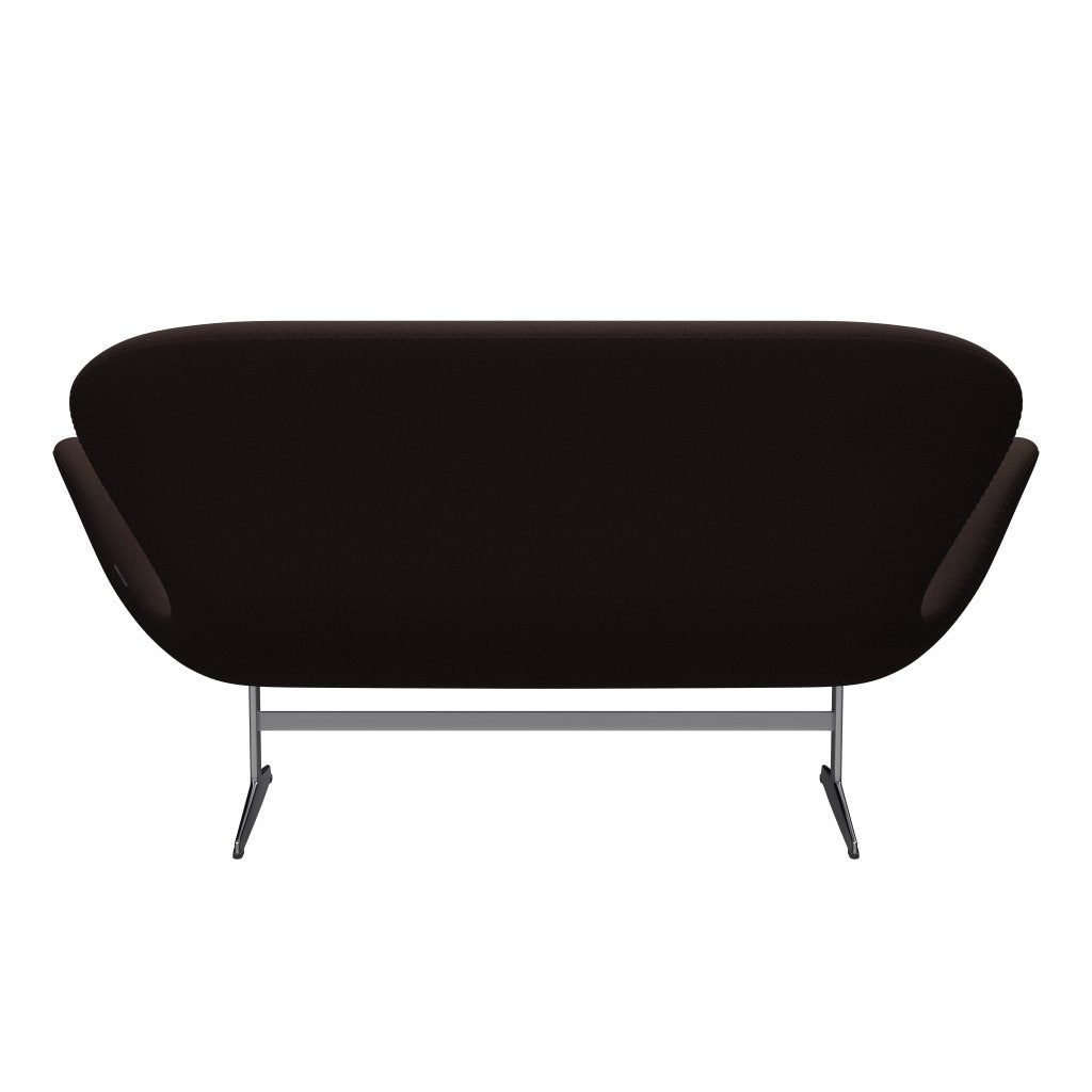 [product_category]-Fritz Hansen Swan Sofa 2 Seater, Satin Brushed Aluminium/Tonus Dark Brown-Fritz Hansen-3321-TON394-SPAL-FRI-4