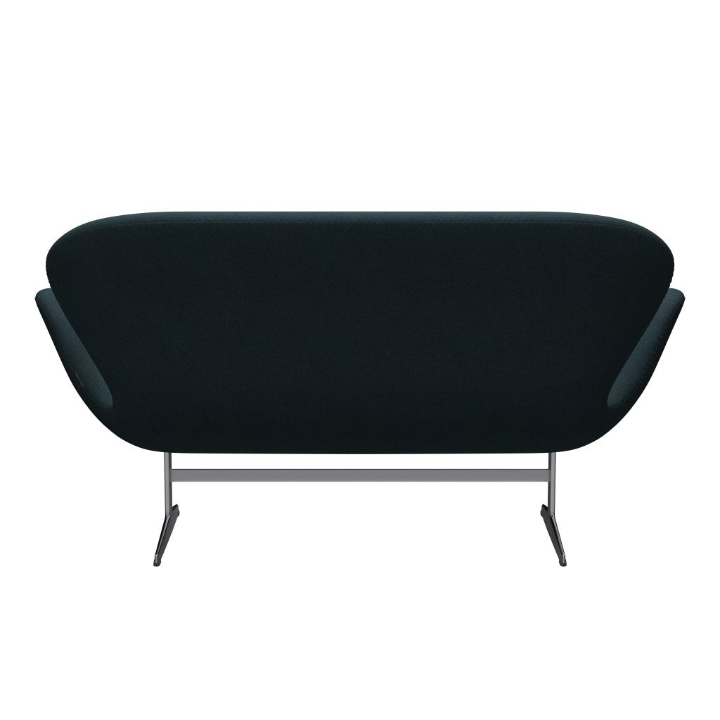[product_category]-Fritz Hansen Swan Sofa 2 Seater, Satin Brushed Aluminium/Tonus Dark Green-Fritz Hansen-3321-TON619-SPAL-FRI-4