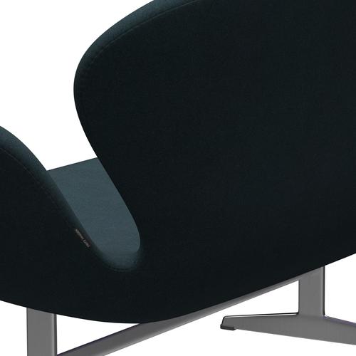 [product_category]-Fritz Hansen Swan Sofa 2 Seater, Satin Brushed Aluminium/Tonus Dark Green-Fritz Hansen-3321-TON619-SPAL-FRI-5