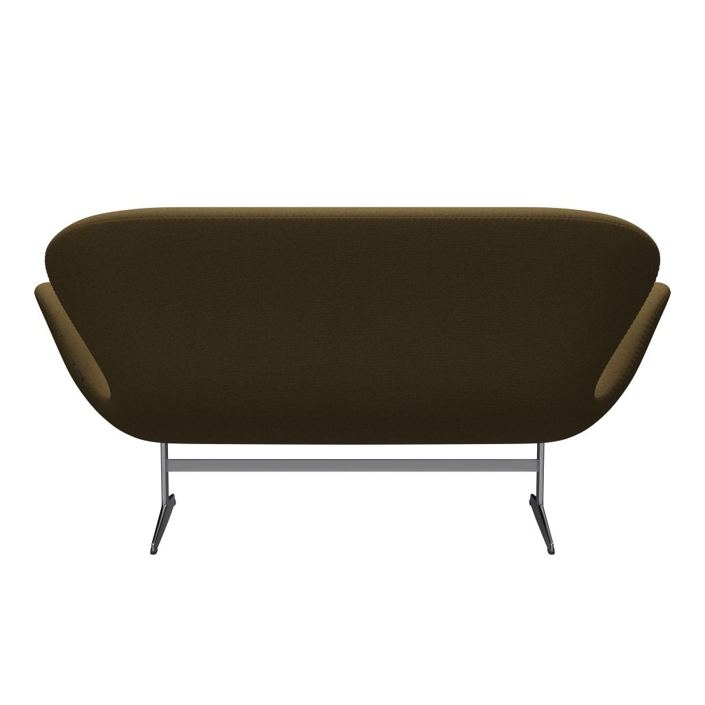 [product_category]-Fritz Hansen Swan Sofa 2 Seater, Satin Brushed Aluminium/Tonus Khaki Green-Fritz Hansen-3321-TON974-SPAL-FRI-4