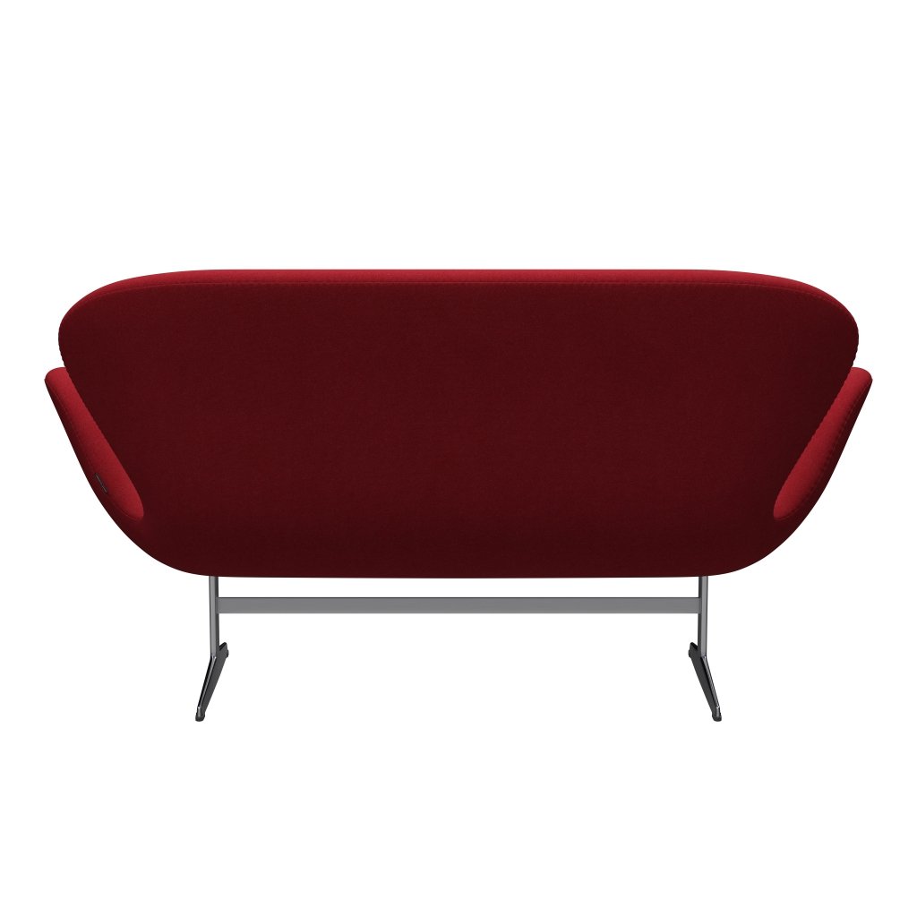 [product_category]-Fritz Hansen Swan Sofa 2 Seater, Satin Brushed Aluminium/Tonus Light Bordeaux-Fritz Hansen-3321-TON609-SPAL-FRI-4