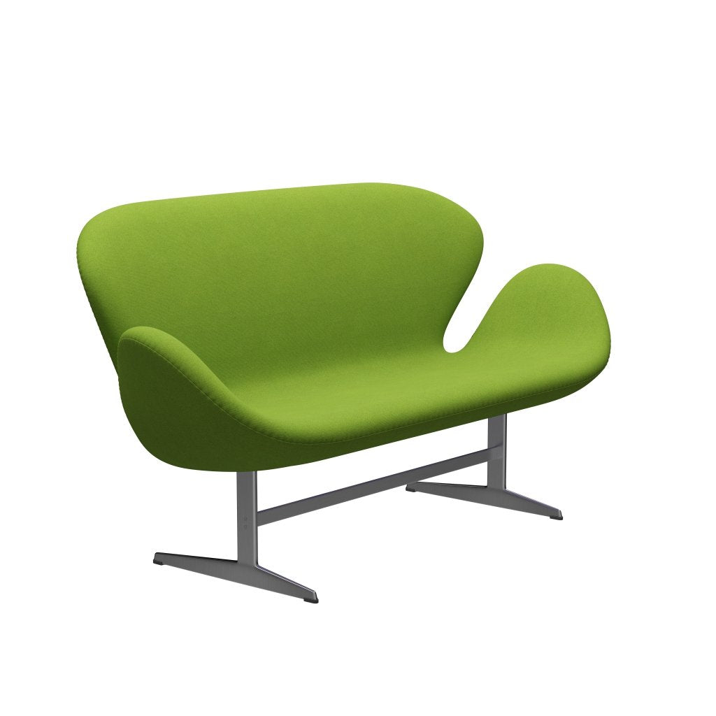 [product_category]-Fritz Hansen Swan Sofa 2 Seater, Satin Brushed Aluminium/Tonus Lime-Fritz Hansen-3321-TON118-SPAL-FRI-2