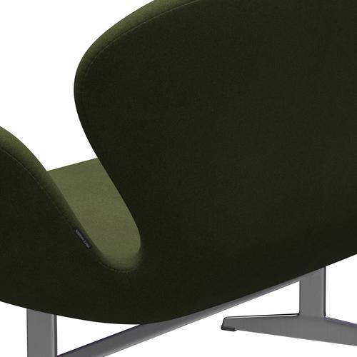[product_category]-Fritz Hansen Swan Sofa 2 Seater, Satin Brushed Aluminium/Tonus Military Green-Fritz Hansen-3321-TON131-SPAL-FRI-5