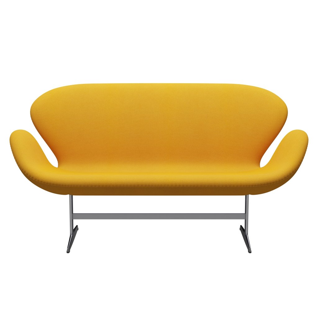 [product_category]-Fritz Hansen Swan Sofa 2 Seater, Satin Brushed Aluminium/Tonus Mustard-Fritz Hansen-3321-TON440-SPAL-FRI-1