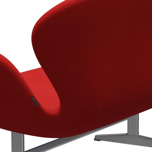 [product_category]-Fritz Hansen Swan Sofa 2 Seater, Satin Brushed Aluminium/Tonus Orange/Red-Fritz Hansen-3321-TON608-SPAL-FRI-5