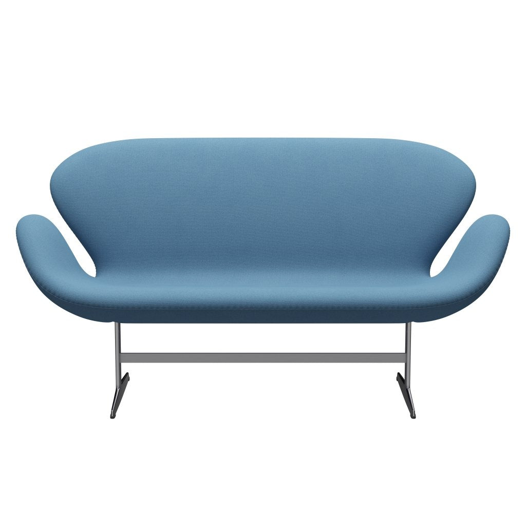 [product_category]-Fritz Hansen Swan Sofa 2 Seater, Satin Brushed Aluminium/Tonus Pastel Blue-Fritz Hansen-3321-TON508-SPAL-FRI-1