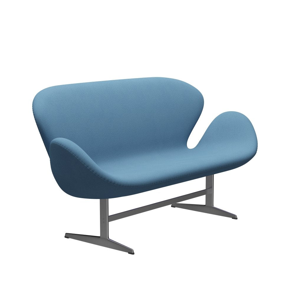 [product_category]-Fritz Hansen Swan Sofa 2 Seater, Satin Brushed Aluminium/Tonus Pastel Blue-Fritz Hansen-3321-TON508-SPAL-FRI-2