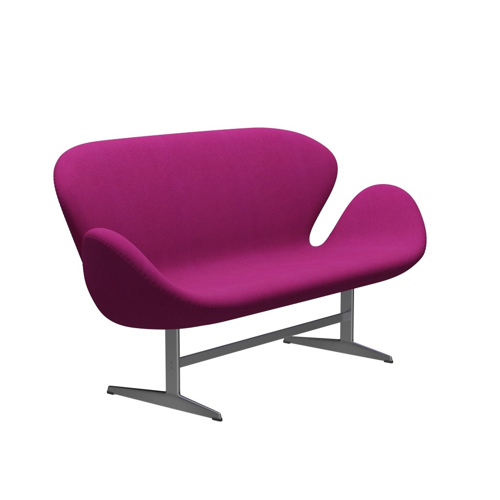[product_category]-Fritz Hansen Swan Sofa 2 Seater, Satin Brushed Aluminium/Tonus Pink-Fritz Hansen-3321-TON636-SPAL-FRI-2