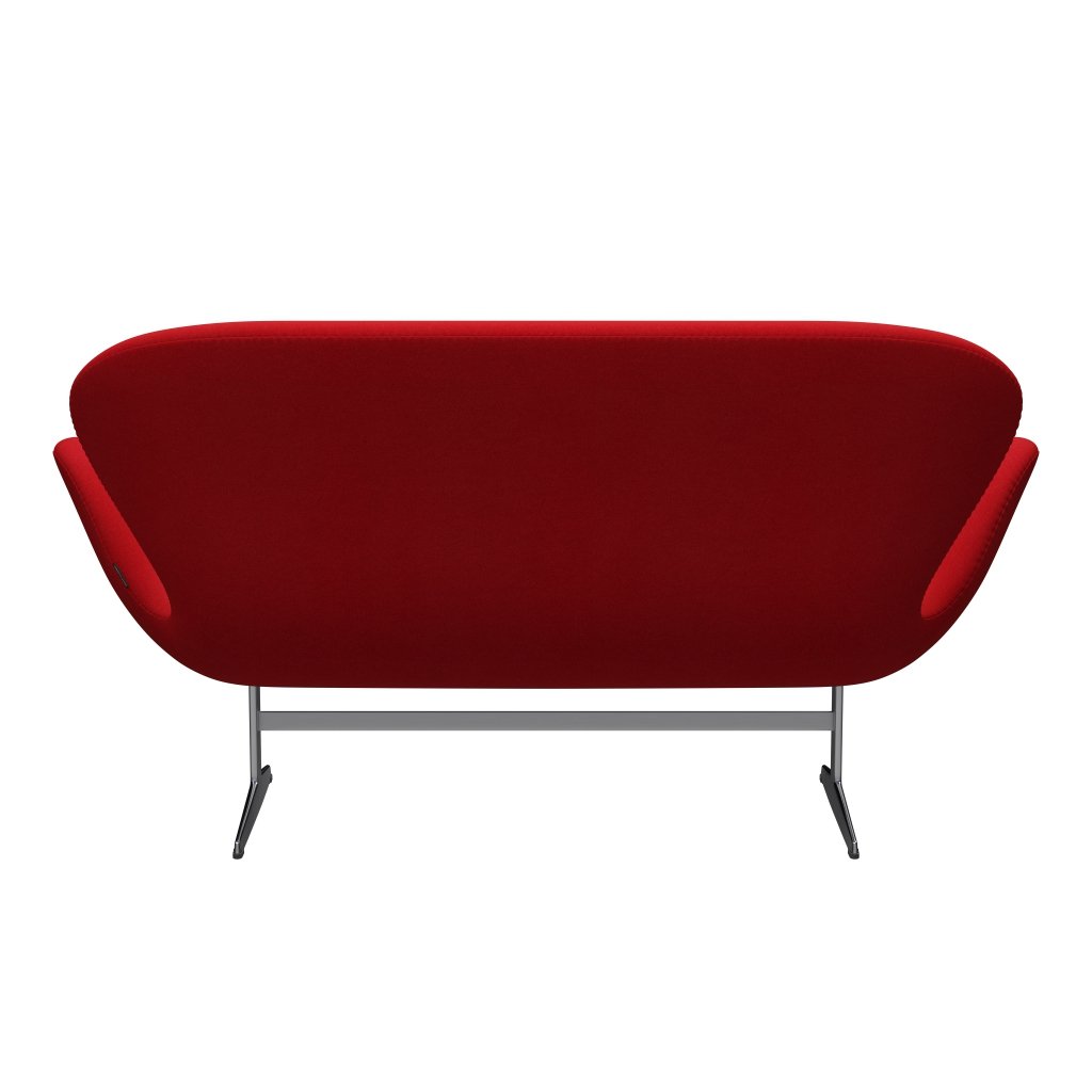 [product_category]-Fritz Hansen Swan Sofa 2 Seater, Satin Brushed Aluminium/Tonus Red-Fritz Hansen-3321-TON130-SPAL-FRI-4