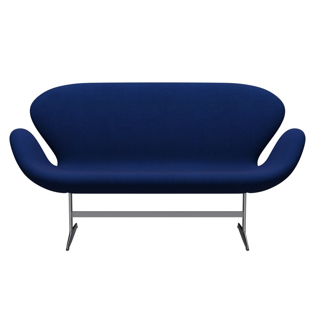 [product_category]-Fritz Hansen Swan Sofa 2 Seater, Satin Brushed Aluminium/Tonus Royal Blue-Fritz Hansen-3321-TON210-SPAL-FRI-1