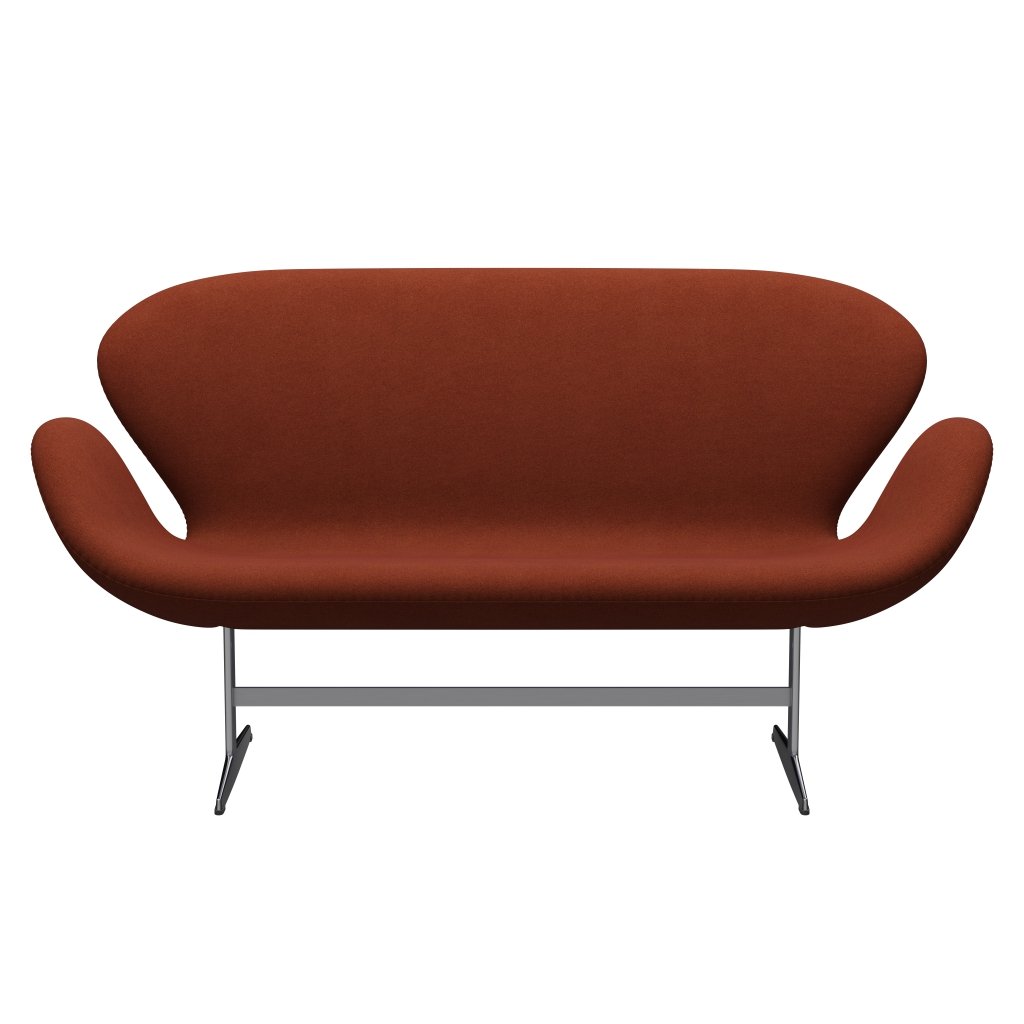 [product_category]-Fritz Hansen Swan Sofa 2 Seater, Satin Brushed Aluminium/Tonus Rust-Fritz Hansen-3321-TON474-SPAL-FRI-1