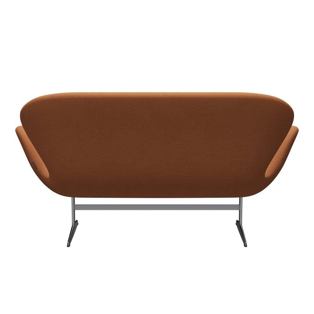 [product_category]-Fritz Hansen Swan Sofa 2 Seater, Satin Brushed Aluminium/Tonus Soft Orange-Fritz Hansen-3321-TON464-SPAL-FRI-4