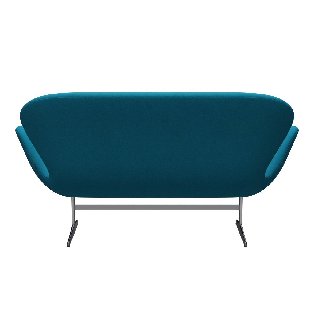 [product_category]-Fritz Hansen Swan Sofa 2 Seater, Satin Brushed Aluminium/Tonus Turquoise-Fritz Hansen-3321-TON854-SPAL-FRI-4