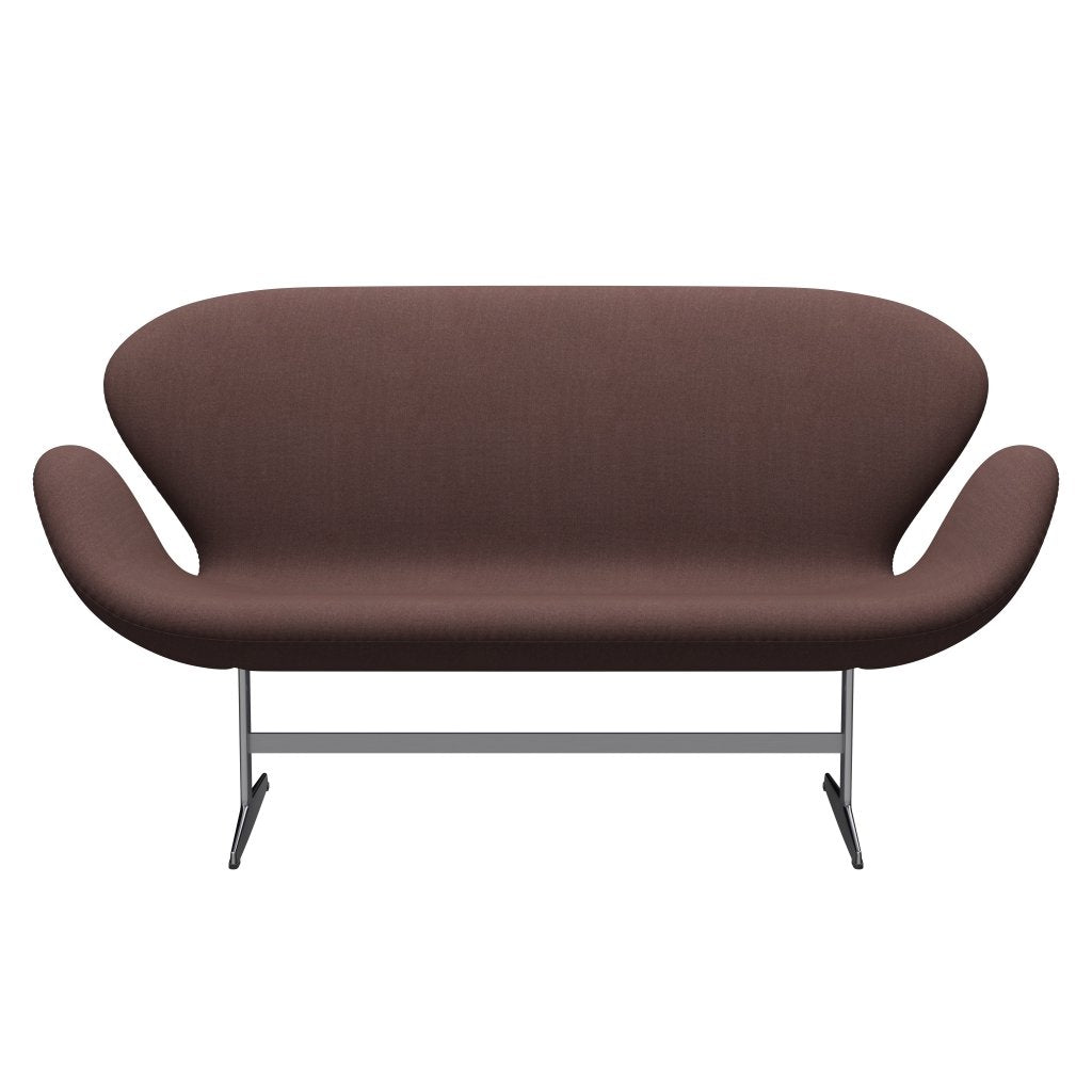 [product_category]-Fritz Hansen Swan Sofa 2 Seater, Satin Brushed Aluminium/Tonus Violet Grey-Fritz Hansen-3321-TON664-SPAL-FRI-1