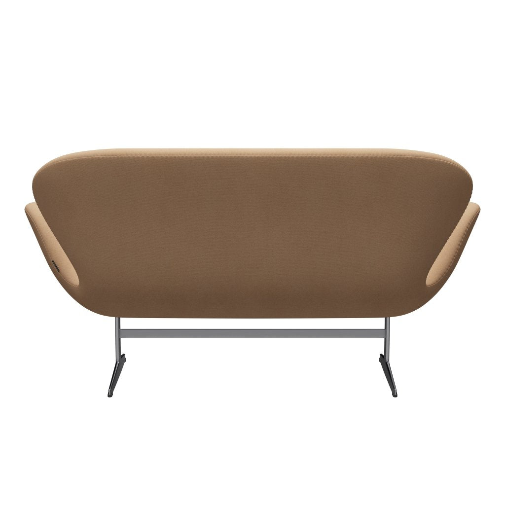 [product_category]-Fritz Hansen Swan Sofa 2 Seater, Satin Brushed Aluminium/Tonus Warm Beige-Fritz Hansen-3321-TON224-SPAL-FRI-4