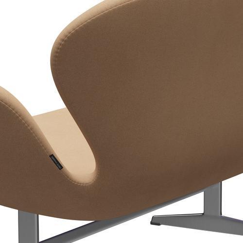[product_category]-Fritz Hansen Swan Sofa 2 Seater, Satin Brushed Aluminium/Tonus Warm Beige-Fritz Hansen-3321-TON224-SPAL-FRI-5