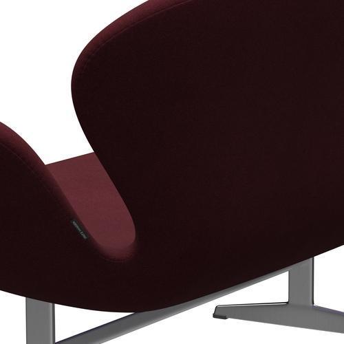 [product_category]-Fritz Hansen Swan Sofa 2 Seater, Satin Brushed Aluminium/Tonus Wine Red-Fritz Hansen-3321-TON610-SPAL-FRI-5
