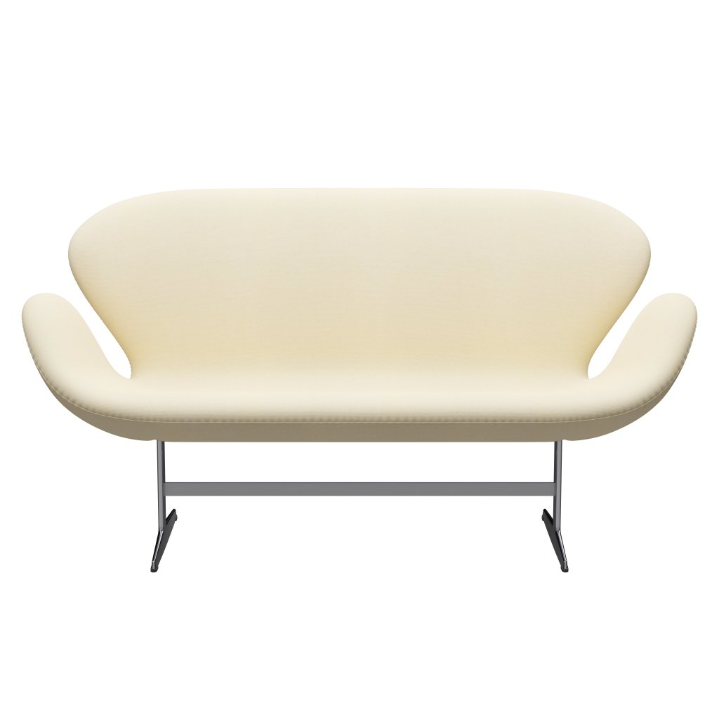 [product_category]-Fritz Hansen Swan Sofa 2 Seater, Satin Brushed Aluminium/Tonus Wool White-Fritz Hansen-3321-TON100-SPAL-FRI-1