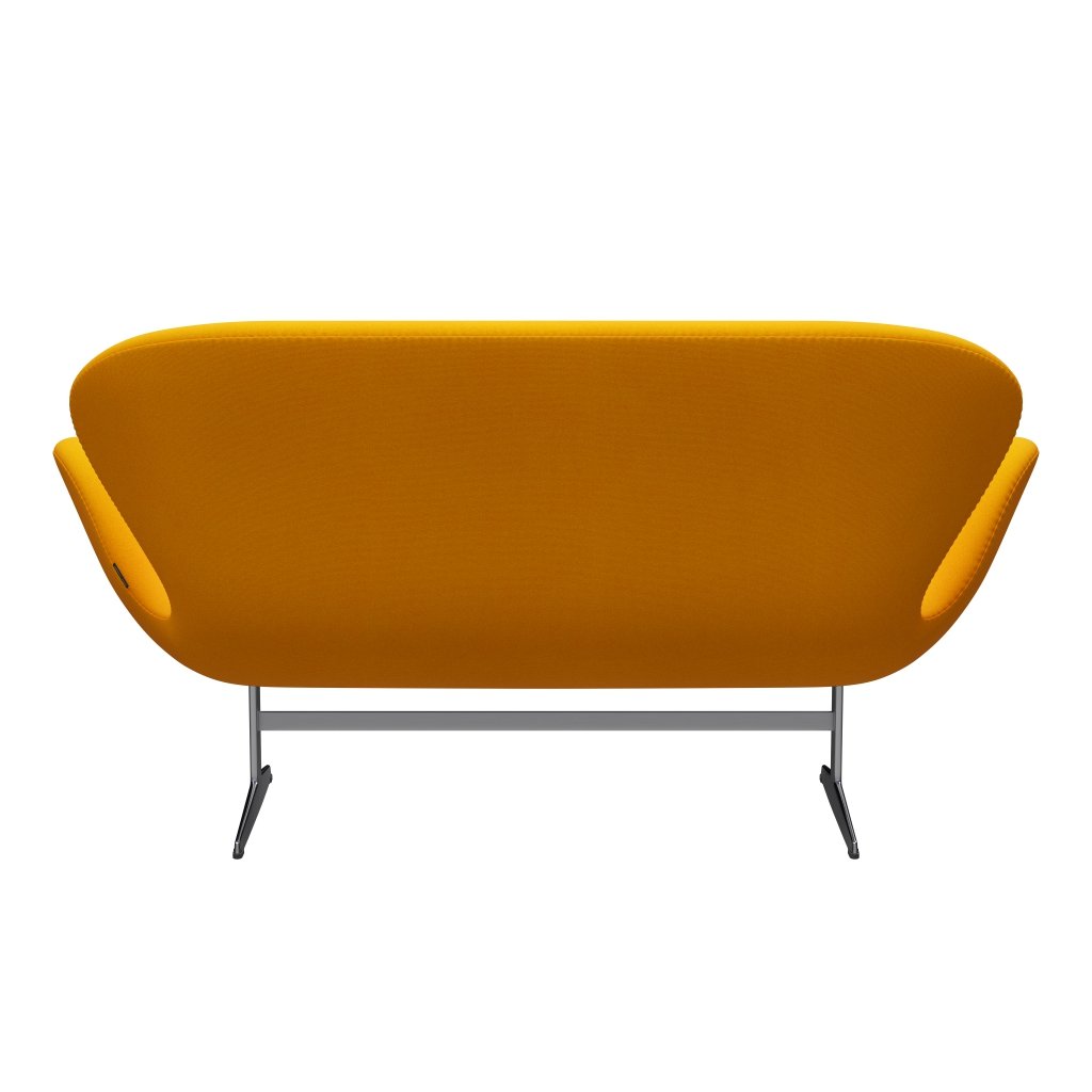 [product_category]-Fritz Hansen Swan Sofa 2 Seater, Satin Brushed Aluminium/Tonus Yellow Orange-Fritz Hansen-3321-TON424-SPAL-FRI-4