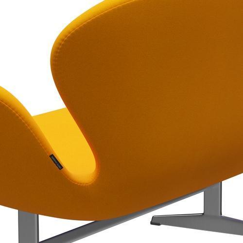 [product_category]-Fritz Hansen Swan Sofa 2 Seater, Satin Brushed Aluminium/Tonus Yellow Orange-Fritz Hansen-3321-TON424-SPAL-FRI-5