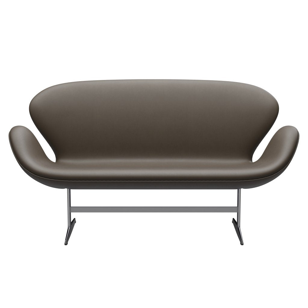 [product_category]-Fritz Hansen Swan Sofa 2 Seater, Satin Brushed Aluminum/Essential Stone-Fritz Hansen-3321-STSTON-SPAL-FRI-1