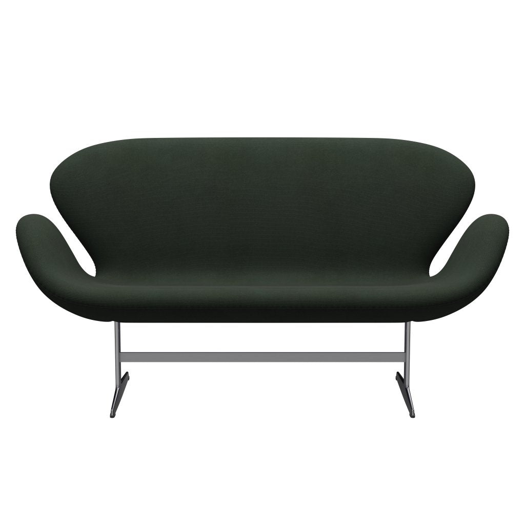 [product_category]-Fritz Hansen Swan Sofa 2 Seater, Satin Brushed Aluminum/Steelcut Dark Army Green-Fritz Hansen-3321-STI975-SPAL-FRI-1
