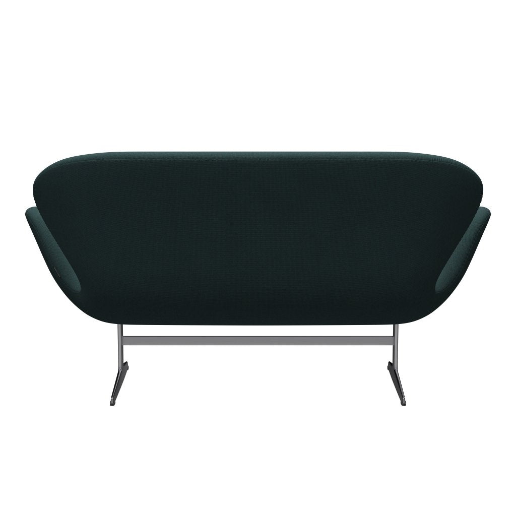 [product_category]-Fritz Hansen Swan Sofa 2 Seater, Satin Brushed Aluminum/Steelcut Trio Bottle Green-Fritz Hansen-3321-STR996-SPAL-FRI-4