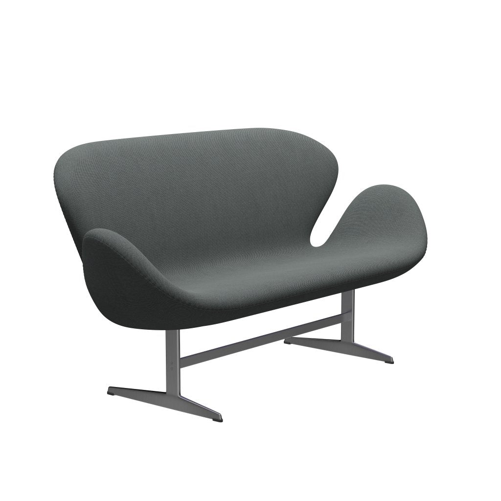 [product_category]-Fritz Hansen Swan Sofa 2 Seater, Satin Brushed Aluminum/Steelcut Trio Carbon-Fritz Hansen-3321-STR153-SPAL-FRI-2