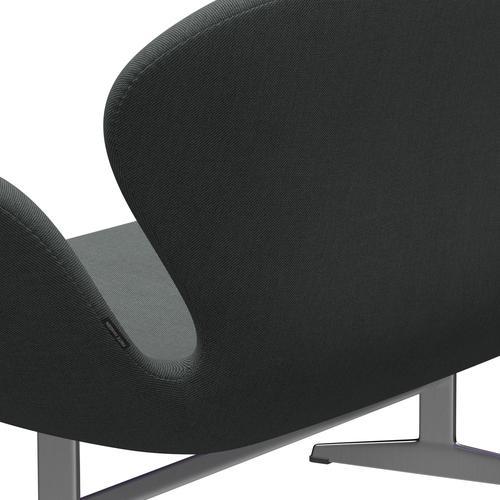 [product_category]-Fritz Hansen Swan Sofa 2 Seater, Satin Brushed Aluminum/Steelcut Trio Carbon-Fritz Hansen-3321-STR153-SPAL-FRI-5