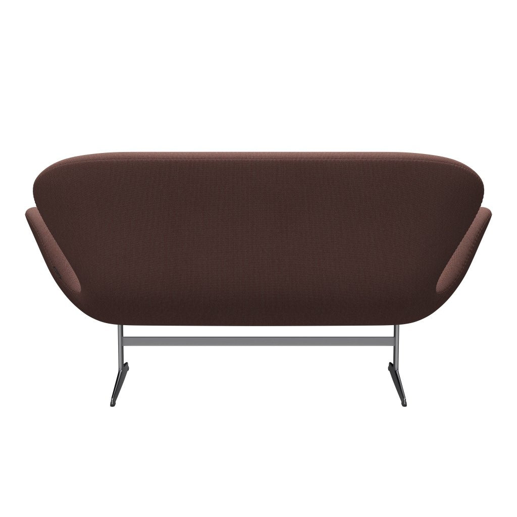 [product_category]-Fritz Hansen Swan Sofa 2 Seater, Satin Brushed Aluminum/Steelcut Trio Light Brown & Red/Green-Fritz Hansen-3321-STR645-SPAL-FRI-4