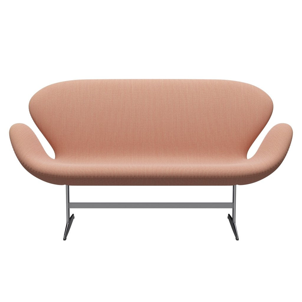 [product_category]-Fritz Hansen Swan Sofa 2 Seater, Satin Brushed Aluminum/Steelcut Trio White & Red-Fritz Hansen-3321-STR515-SPAL-FRI-1