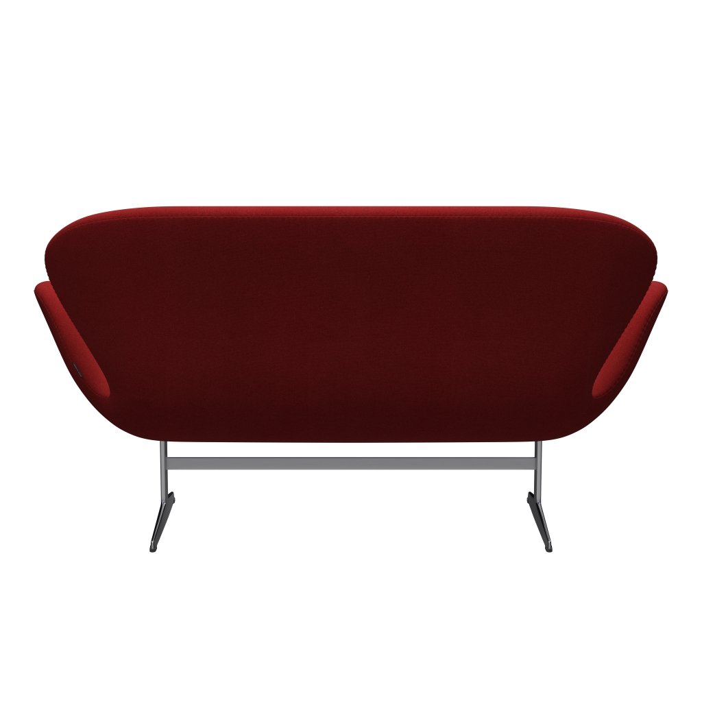 [product_category]-Fritz Hansen Swan Sofa 2 Seater, Satin Brushed Aluminum/Tonus Burnt Red-Fritz Hansen-3321-TON207-SPAL-FRI-4