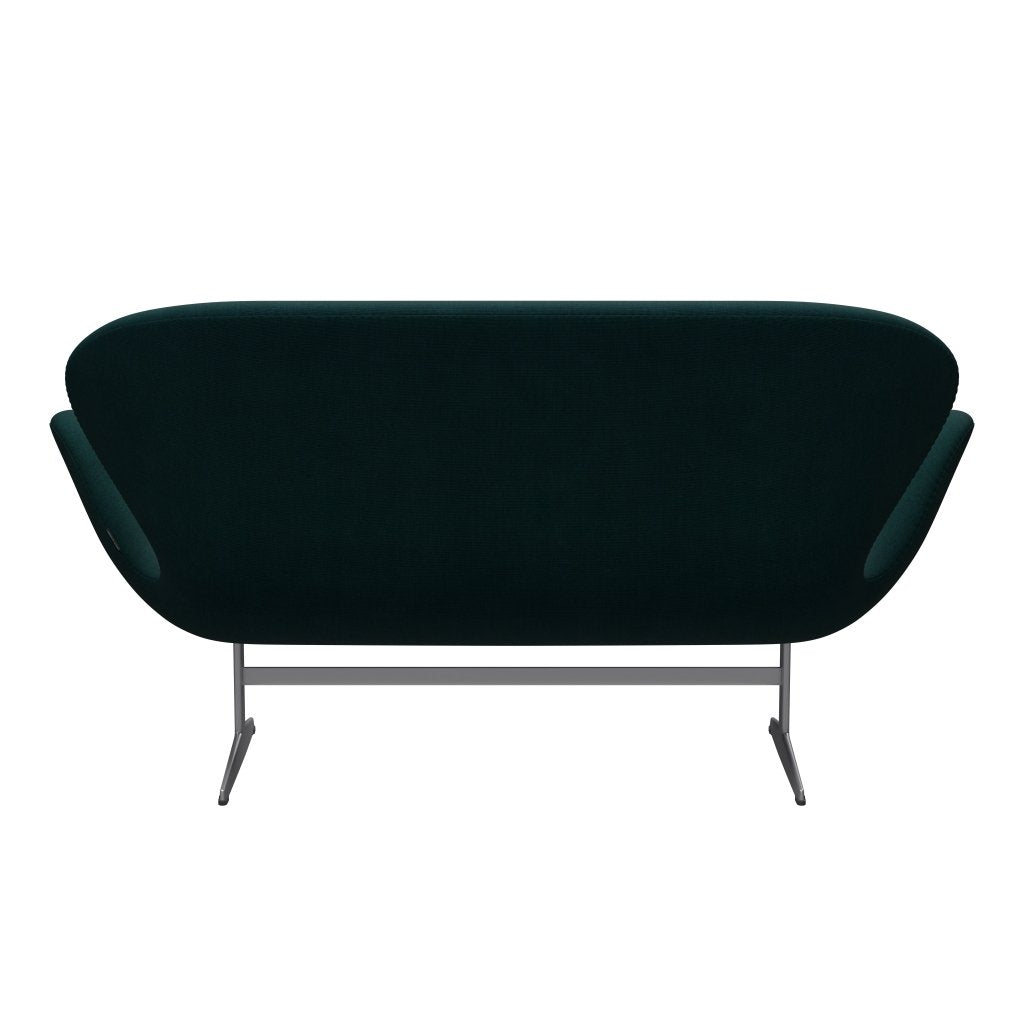 [product_category]-Fritz Hansen Swan Sofa 2 Seater, Silver Grey/Canvas Dark Blue/Green-Fritz Hansen-3321-CA0984-SGBASE-FRI-4
