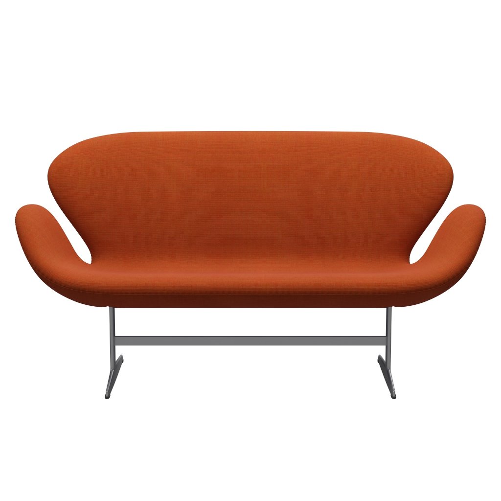[product_category]-Fritz Hansen Swan Sofa 2 Seater, Silver Grey/Canvas Orange-Fritz Hansen-3321-CA0556-SGBASE-FRI-1