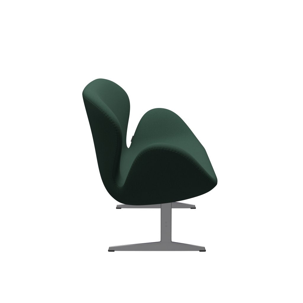 [product_category]-Fritz Hansen Swan Sofa 2 Seater, Silver Grey/Christianshavn Dark Green Uni-Fritz Hansen-3321-CH1160-SGBASE-FRI-3