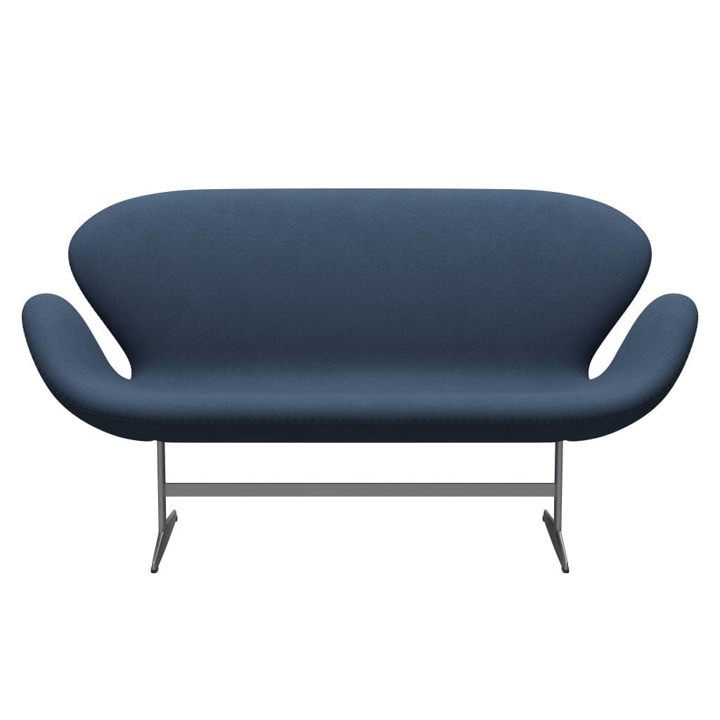 [product_category]-Fritz Hansen Swan Sofa 2 Seater, Silver Grey/Comfort Dark Grey (09074)-Fritz Hansen-3321-C09074-SGBASE-FRI-1