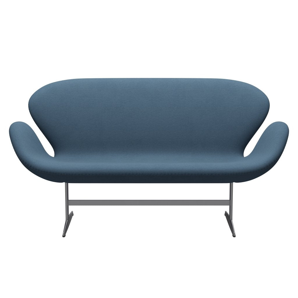[product_category]-Fritz Hansen Swan Sofa 2 Seater, Silver Grey/Comfort Grey (01160)-Fritz Hansen-3321-C01160-SGBASE-FRI-1