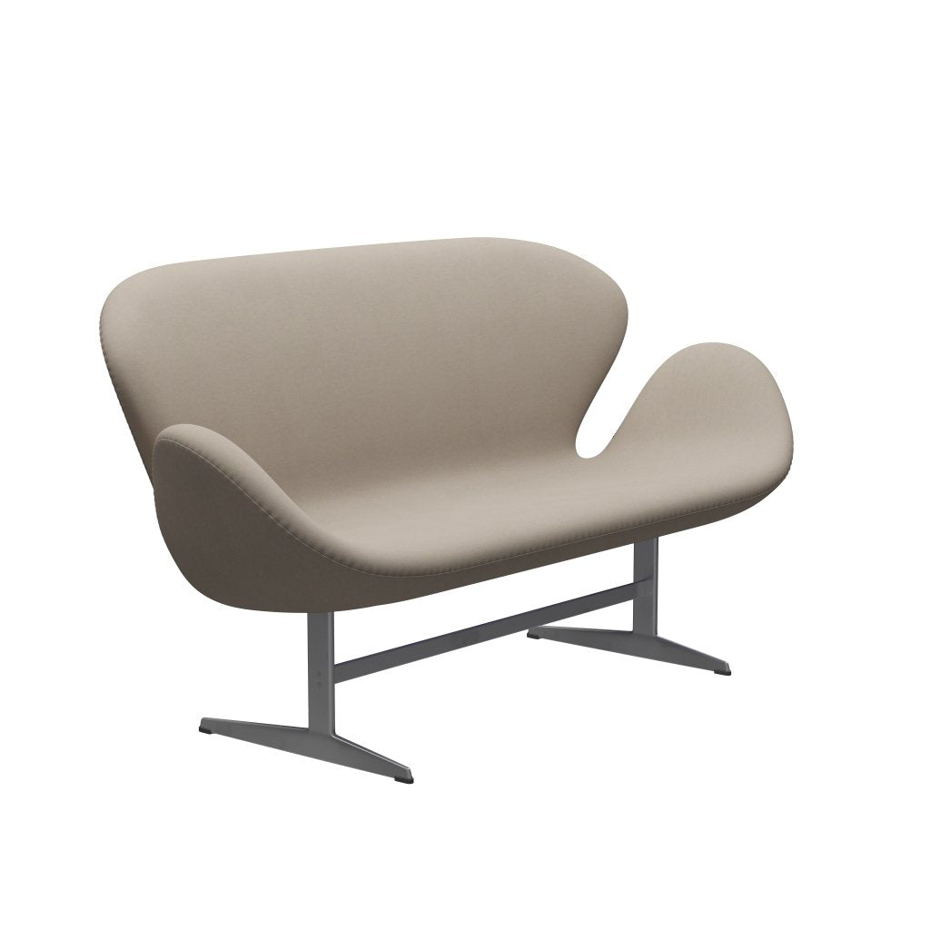 [product_category]-Fritz Hansen Swan Sofa 2 Seater, Silver Grey/Comfort White Grey-Fritz Hansen-3321-C61016-SGBASE-FRI-2