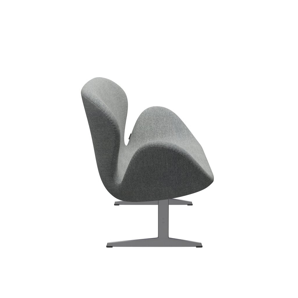 [product_category]-Fritz Hansen Swan Sofa 2 Seater, Silver Grey/Hallingdal White Grey-Fritz Hansen-3321-HAL116-SGBASE-FRI-3