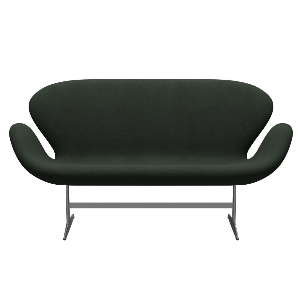[product_category]-Fritz Hansen Swan Sofa 2 Seater, Silver Grey/Steelcut Dark Army Green-Fritz Hansen-3321-STI975-SGBASE-FRI-1