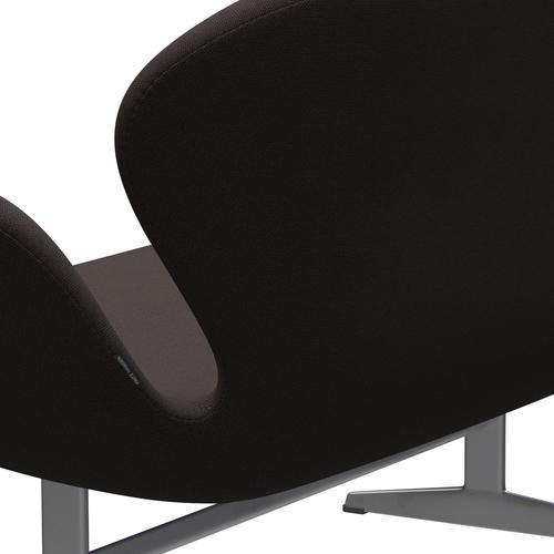 [product_category]-Fritz Hansen Swan Sofa 2 Seater, Silver Grey/Steelcut Dark Earth Brown-Fritz Hansen-3321-STI695-SGBASE-FRI-5