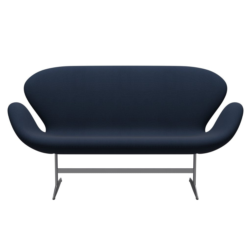 [product_category]-Fritz Hansen Swan Sofa 2 Seater, Silver Grey/Steelcut Ocean Blue Dark-Fritz Hansen-3321-STI775-SGBASE-FRI-1