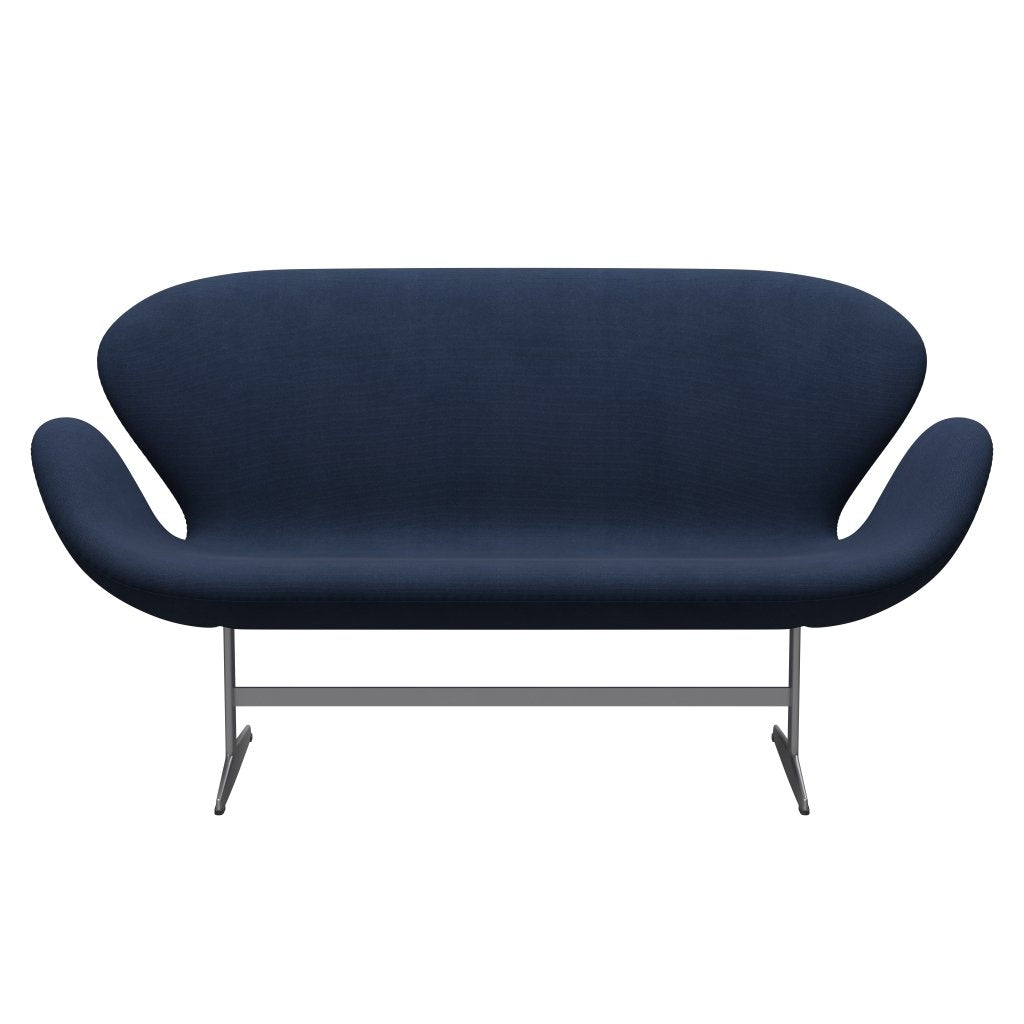 [product_category]-Fritz Hansen Swan Sofa 2 Seater, Silver Grey/Steelcut Royal Blue-Fritz Hansen-3321-STI760-SGBASE-FRI-1