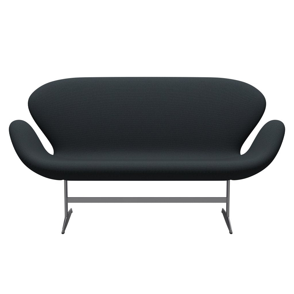 [product_category]-Fritz Hansen Swan Sofa 2 Seater, Silver Grey/Steelcut Trio Black-Fritz Hansen-3321-STR195-SGBASE-FRI-1