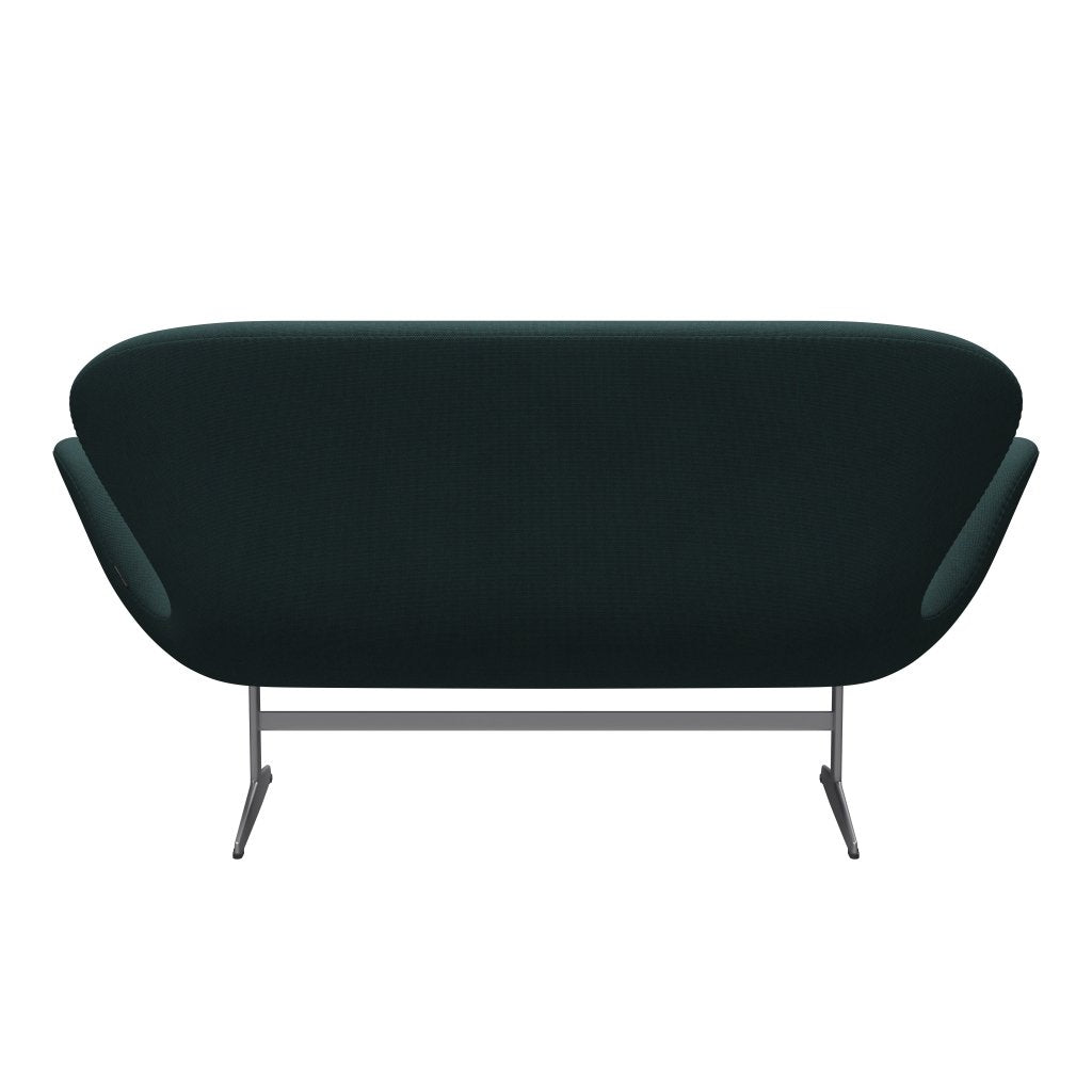 [product_category]-Fritz Hansen Swan Sofa 2 Seater, Silver Grey/Steelcut Trio Bottle Green-Fritz Hansen-3321-STR996-SGBASE-FRI-4